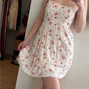 Altar'd State White and Red Floral Dress